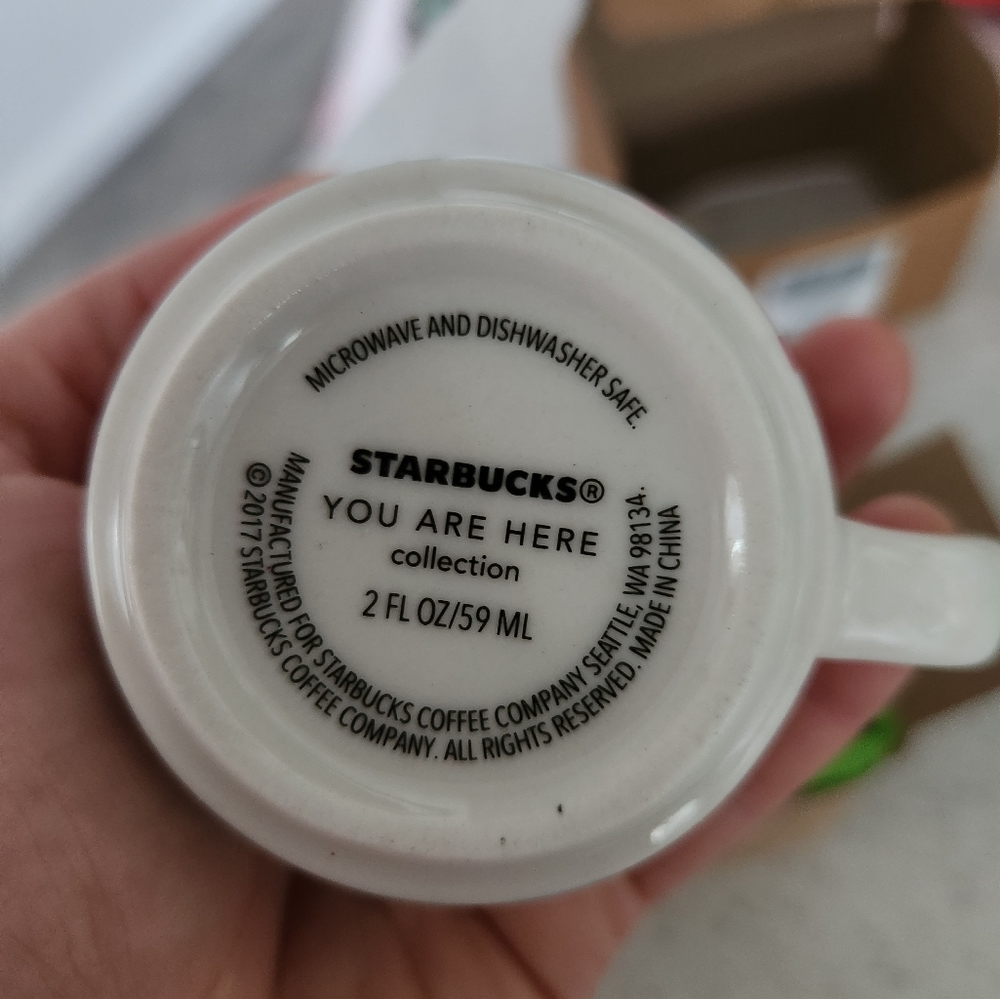 Hong Kong Starbucks You Are Here Series Ceramic Demitasse Ornament Mug, 2 Oz NIB - Picture 4 of 4